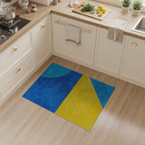 Bold Blue Yellow Geometric Area Rug