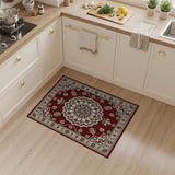 Red Traditional Persian Floral Medallion Area Rug