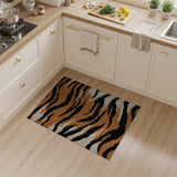 Boho Chic Multi-color and Patterns Bold Orange Tiger Stripe Area Rug