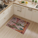 Pink Cactus Desert Sunset Area Rug
