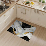 Black and White Black White Gold Marble Area Rug