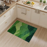 Abstract Green Wave Hills Area Rug
