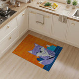 Purple Fox Kids Cartoon Area Rug