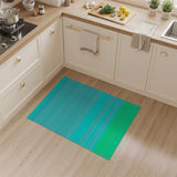 Blue and Teal Teal Wavy Stripe Coastal Area Rug