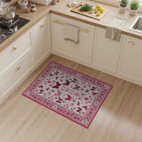 Pink Floral Vintage Vintage Pink Butterfly Floral Area Rug