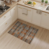 Bold Orange Geometric Striped Area Rug