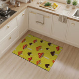 Whimsical Yellow Mushroom Pattern Area Rug