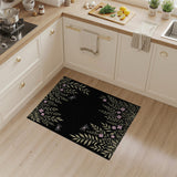 Golden Leaf Pink Blossom Dragonfly Area Rug
