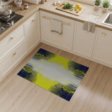 Navy Yellow Geometric Dotted Area Rug