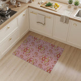 Pink Whimsical Swirl Motif Area Rug