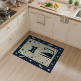 Starry Black Cat Area Rug