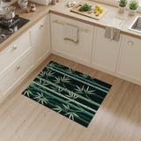 Modern Green Bamboo Stalks Area Rug