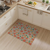 Orange Peach Orchard Fruit Pattern Area Rug