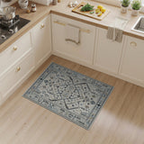 Heritage Tribal Blue Ivory Geometric Rug