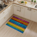 Multi-color and Patterns Geometric Modern Vibrant Rainbow Vertical Stripe Area Rug