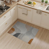 Abstract Neutral Shapes Area Rug with Orange Accents
