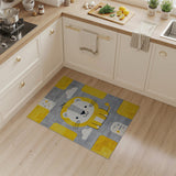 Cute Yellow Cartoon Lion Kids Area Rug