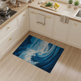 Majestic Crashing Waves Blue Area Rug