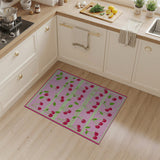 Playful Cherry Gingham Pink Area Rug