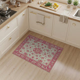 Traditional Persian Ivory Pink Floral Persian Area Rug