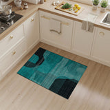 Modern Teal Geometric Abstract Area Rug