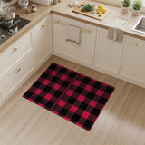 Bold Red Black Buffalo Check Rustic Farmhouse Area Rug