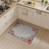 Vintage Pink Floral Lattice Border Rug