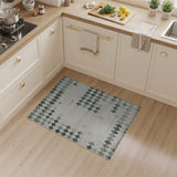 Teal Green Diamond Geometric Area Rug