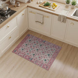 Floral Vintage Pink Butterfly Floral Vintage Area Rug