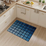 Blue Geometric Window Facade Area Rug