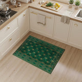 Emerald Green Gold Art Deco Geometric Rug