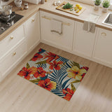 Vibrant Hibiscus Palm Area Rug