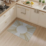Radiant Gold Sunburst Geometric Rug