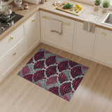 Pink Heart Scallop Fan Area Rug