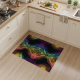 Vibrant Rainbow Swirl Area Rug