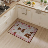 Adorable Pink Alphabet Teddy Bear Kids Rug