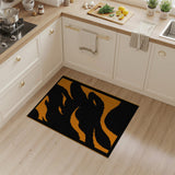 Fiery Orange Flames Geometric Area Rug