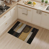 ODIKA Modern Geometric Earth Tone Washable Area Rug - Low Pile Non-Slip Abstract Decor