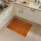 Vibrant Orange Geometric Tribal Area Rug