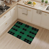 Green Green Black Plaid Area Rug