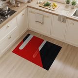 Bold Red Black Geometric Modern Area Rug