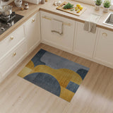 Modern Yellow Grey Geometric Area Rug