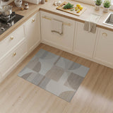 Geometric Modern Abstract Beige Geometric Area Rug