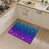 Purple to Blue Glittery Stars Gradient Area Rug