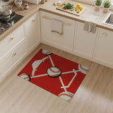 Retro Pixelated Baseball Diamond Rug