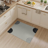 Black White Circle Abstract Area Rug