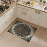 Ornate Mandala Grey Distressed Vintage Rug
