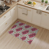 Vibrant Pink Leaf Speckle Area Rug