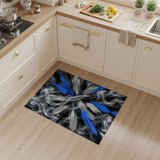 ODIKA Blue Brushstroke Abstract Area Rug