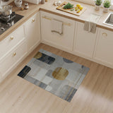 Gold and Silver Modern Geometric Grey Gold Area Rug